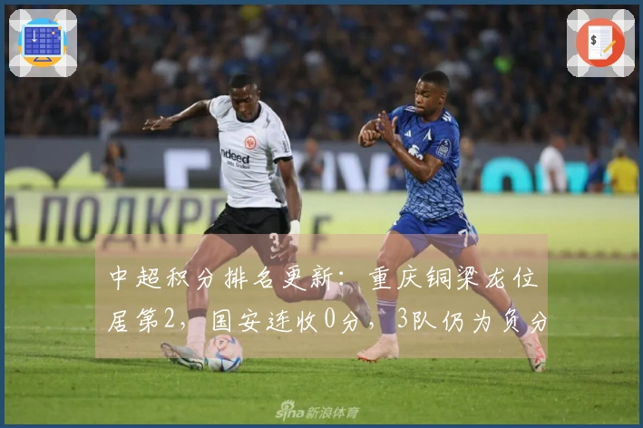 中超积分排名更新：重庆铜梁龙位居第2，国安连收0分，3队仍为负分状态
